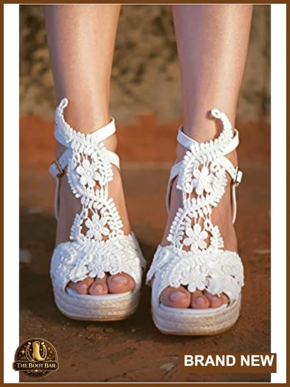 Platform Sandals Wedge Open Toe Ankle Strap Lace Wedding Shoes Bridesmaid PU